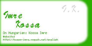 imre kossa business card